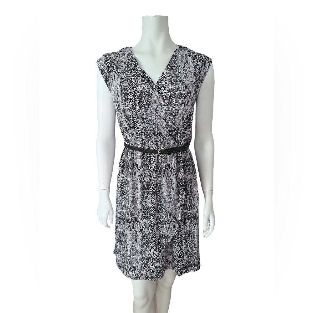 NWT GEORGE Snake Print Belted Sleeveless Wrap Dress Small
